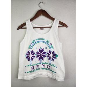 Vintage Test Print Tank Top Signal Reno BYU Shirt Tee Double-Sided Made USA 90s